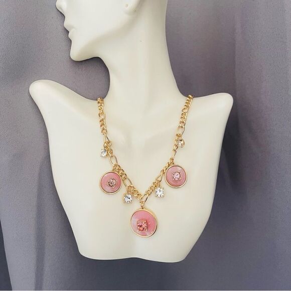 $49 Macys Necklace Gold chain Pink Crystals - Picture 6 of 6